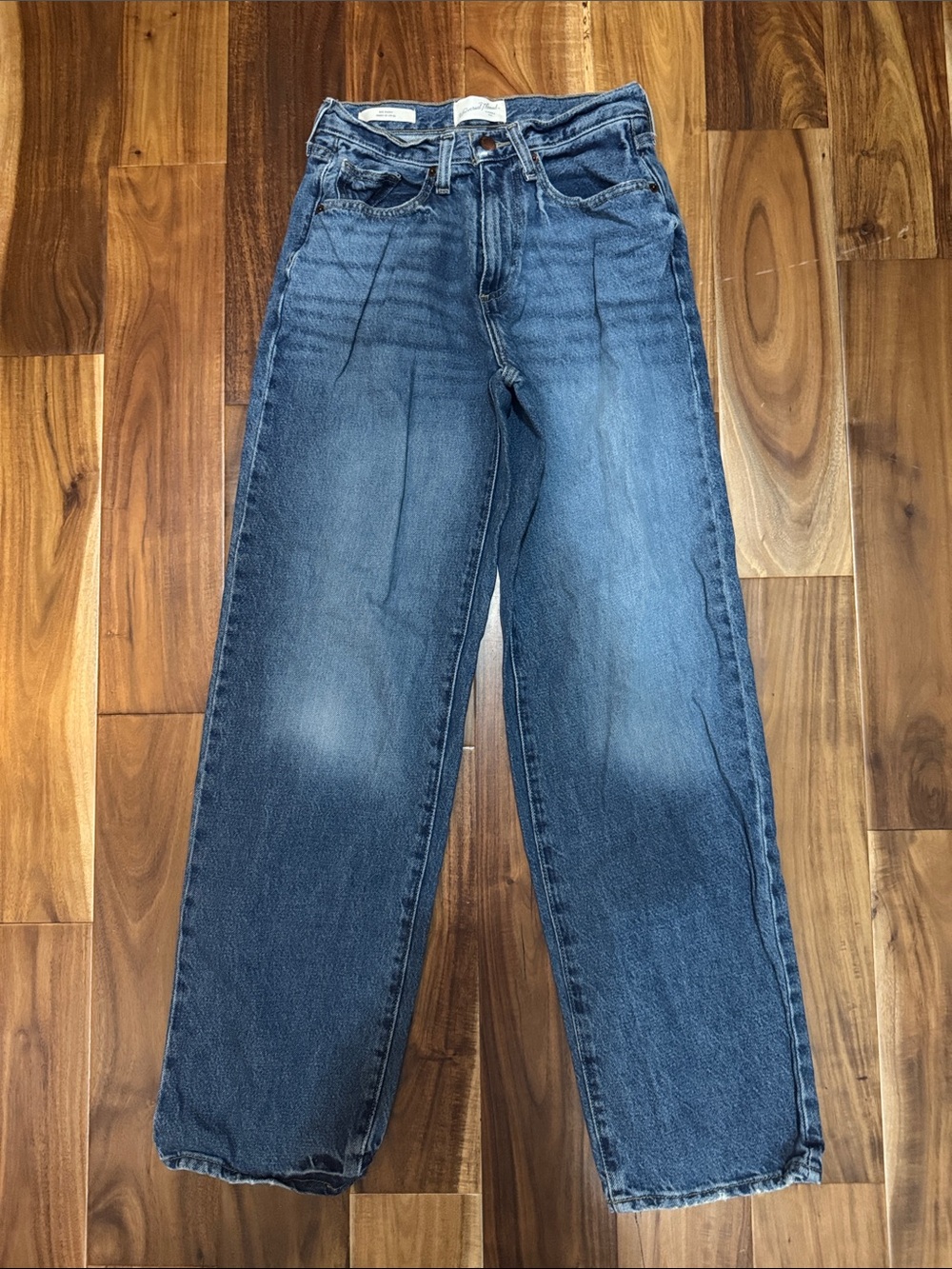 Classic High-Rise Straight Leg Blue Jeans